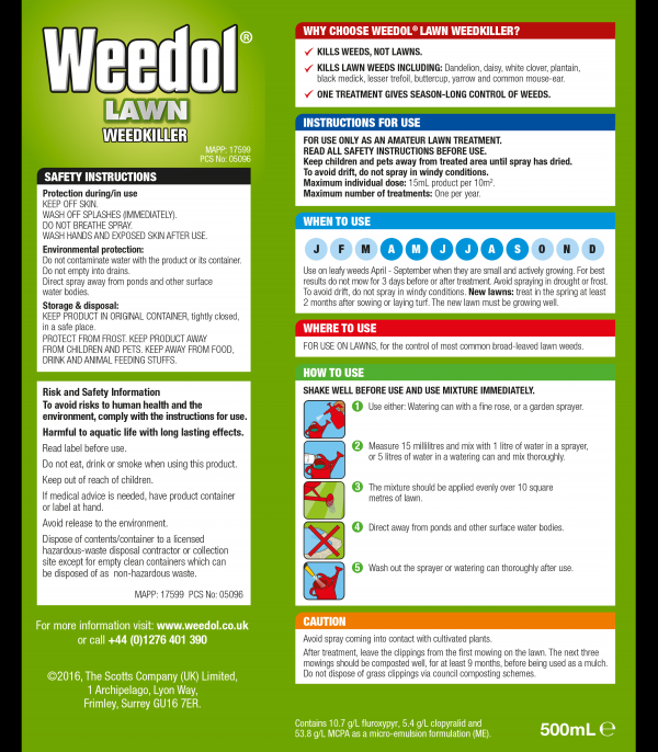Weedol Lawn Weedkiller 500ml