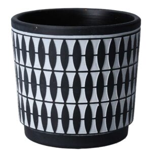 Black Geo Painted Pot Cover