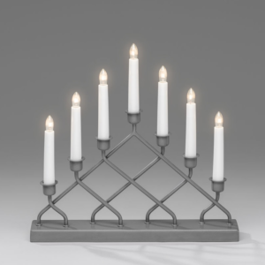 Candlestick Metal Grey, 7 Bulbs