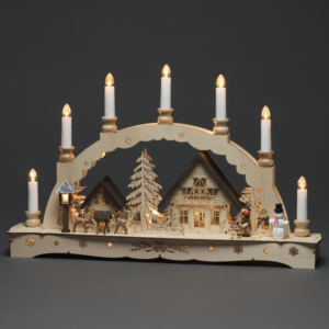 Light Up Wooden Scene, 7 Candles