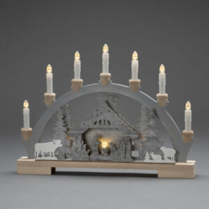 Candlestick Nativity Scene, 7 bulbs