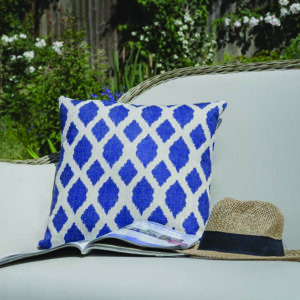 Bramblecrest Blue Trellis Square Scatter Cushion