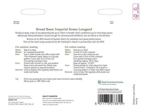RHS Broad Bean Imperial