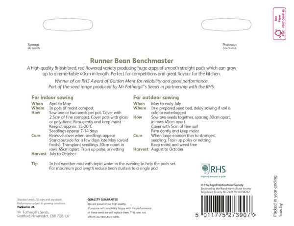 RHS Runner Bean Bench