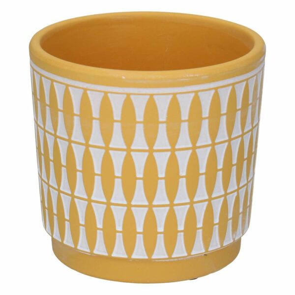Mustard Geo Painted Pot Cover