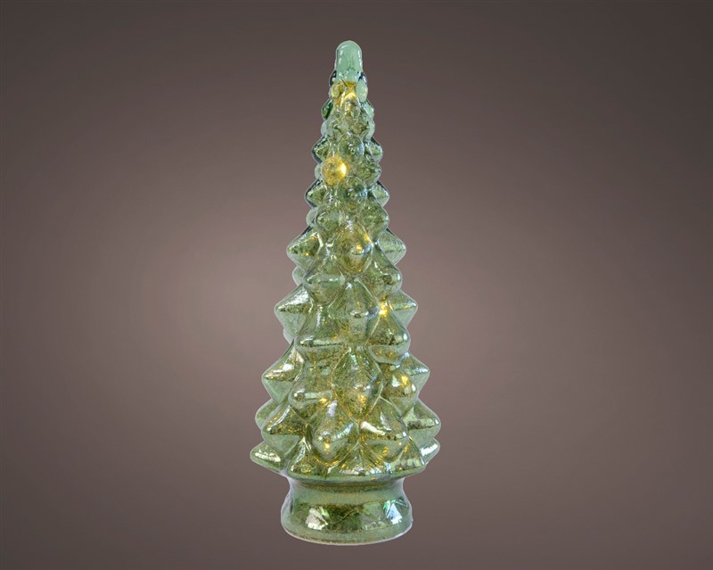 Glass LED Lit Tree - Green