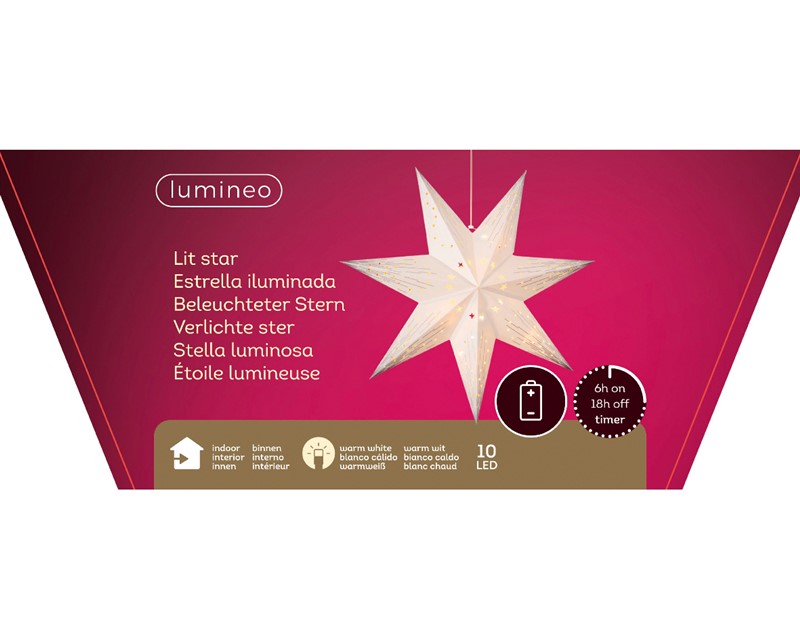 Paper LED Star - White
