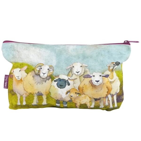 Felted Sheep Zipped Pouch
