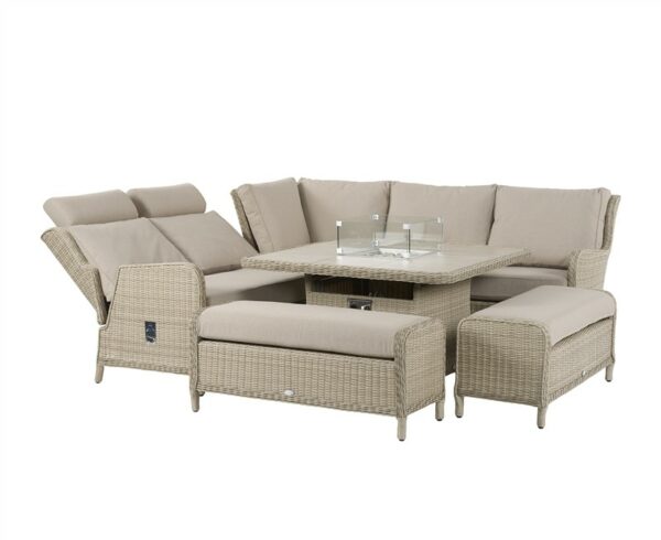Chedworth Reclining Square Sofa Fire Pit Set