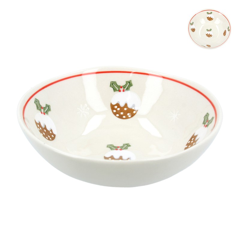 Bowl with Christmas Puddings, Small