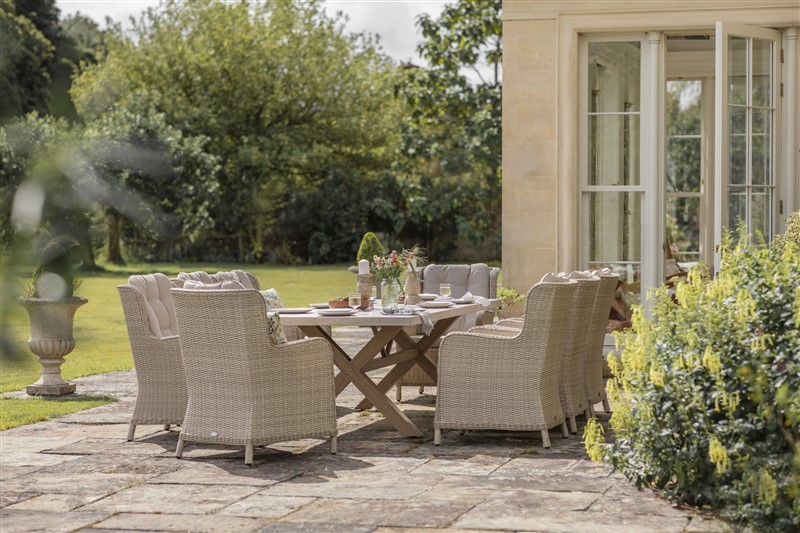 Chedworth 8 Seat Dining Set - Sandstone