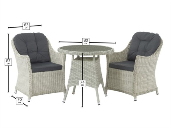 Bramblecrest Monterey Bistro Set - Dove Grey