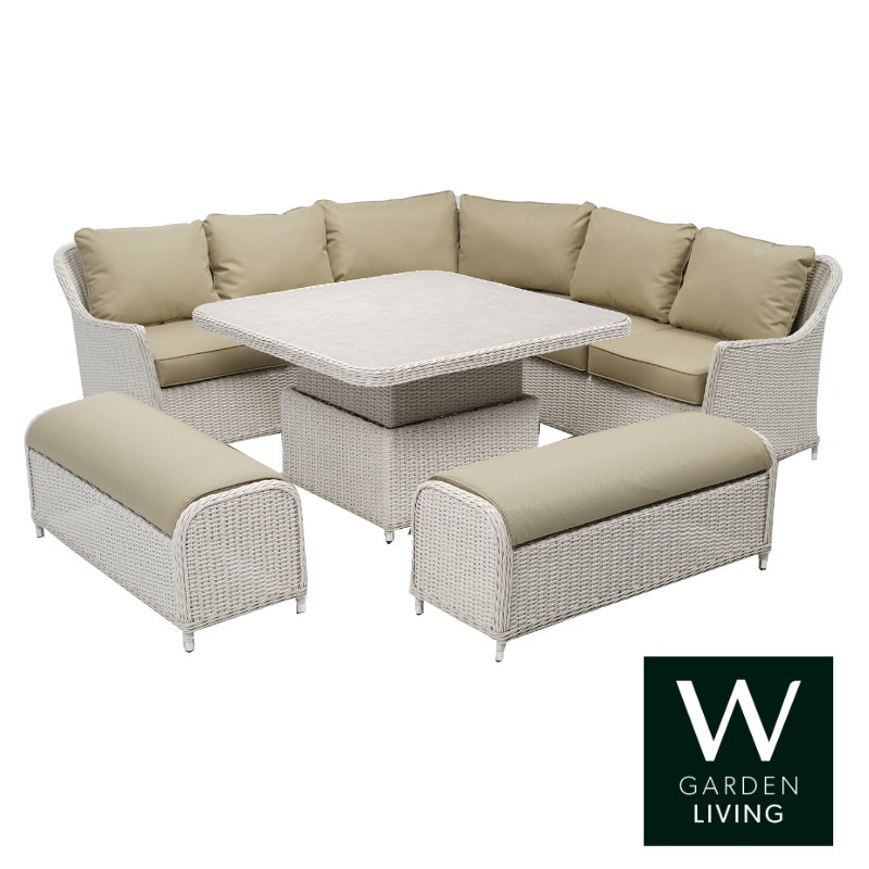 Woodlodge Antigua Corner Casual Set - Pearl