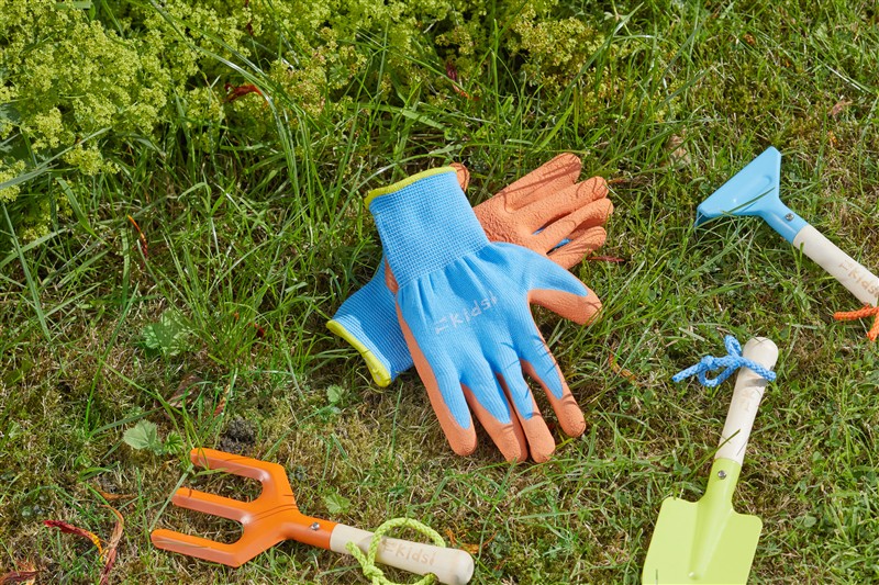Junior Digger Gloves 6-10yr - Orange & Blue - Image 2